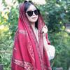 2025 Nuevo Otoño e Invierno Rojo Estilo Étnico Retro Jacquard Engrosado Chal Fotografía de Viaje Bufanda Exterior