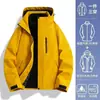 Tmall Bo mesmo estilo jaqueta corta-vento três em um feminina para atividades ao ar livre à prova d'água quente conjunto de duas peças masculina tamanho pequeno traje de montanhismo