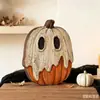 Decoraciones de Halloween Transfronterizas de Calabaza de Madera, Fantasma, Gato Negro, Adornos para Habitación, Escritorio, Decoraciones Festivas, Artesanías de Madera