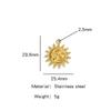 Amazon Cross-Border Verão Novo Pingente Flor de Sol Aço Inoxidável Galvanização a Vácuo Simples Acessórios de Joalheria DIY