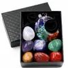 Conjunto de cristal natural cascalho colorido resina Lua estrela pingente combinação Conjunto Chakra
