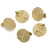 Aretes texturizados de acero inoxidable aretes redondos texturizados con tapones para orejas 20/30 mm oro al vacío accesorios para aretes diy