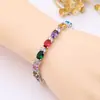 Acessórios de Verão Multicor, Pulseiras Simples de Zircônia Que Não Desbotam, Joias Femininas, Joia de Mão com Zircônia Colorida, Atacado em Estoque