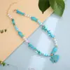 Collar Transfronterizo Estilo Resort Europeo y Americano Elementos Marinos Collar Bohemio Hecho a Mano con Cuentas Estrella de Mar Colorida Pez Pequeño