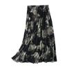 Falda Midi de Bolsillo Fina de Verano para Mujeres de Mediana Edad y Mayores 72cm Falda Plisada Floral Versátil para Mamás