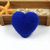 Colgante de Pompón con Forma de Corazón Transfronterizo al por Mayor, Decoración de Peluche para Coche, Llavero con Forma de Corazón para Parejas, Pompón del Día de San Valentín