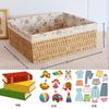 Cesta de Armazenamento Tecida Caixa de Armazenamento para Mesa de Centro de Mesa Caixa de Armazenamento para Roupas Cosméticos Cesta de Rattan Caixa de Armazenamento Armazenamento
