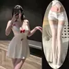 Lencería Sexy con Tirantes para Niñas, Pijama de Encaje Hueco de Seda, Lencería Divertida para Parejas, Camisón Ascético para Mujer