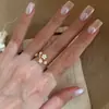 Anel único estilo vintage céu estrelado dourado, versátil para o uso diário, anel feminino de diamante pentagrama chuva de meteoros