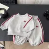 Conjunto de Sudadera Bordada para Niños 2026 Nuevas Llegadas de Otoño Unisex Bebé Top Holgado Moderno
