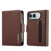 Funda abatible aplicable para iPhone con ranura para bolígrafo, tarjetero, soporte, hebilla magnética, funda protectora de cuero estilo retro para negocios