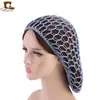 Red Trenzada de Ganchillo Hecha a Mano para Mujer, Bolsillo de Malla, Sombrero para el Cabello de Placa de Malla, Gorro de Noche, Lazo Retro, Estilo Retro