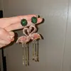 Aretes Ovalados Incrustados de Diamantes, Estilo Retro Europeo y Americano, Brillantes Pendientes de Plata para Noche de Lujo, Joyería de Nicho de Diseñador al por Mayor