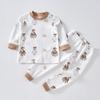 Conjunto de Ropa Interior de Primavera y Otoño para Niños, Ropa de Dormir Básica de Algodón Puro para Bebés, Estilo de Cuatro Estaciones para Niños y Niñas, Ropa Separada de Manga Larga
