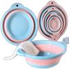 Bacia Dobrável Doméstica de Silicone Espessado Dobrável Banho de Pés Bacia Infantil Bacia Dobrável Portátil Bacia para Legumes
