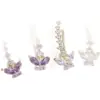 Pendientes de Mariposa Morada Diseño de Nicho Exquisitos Versátiles Pendientes de Zirconia Estrella de Alta Gama Pendientes para Mujer