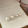 Pendientes de Perla Shijia con Cierre de Plata 925 para Mujer de Gama Alta Versátiles Simples Elegantes Famosos en Internet Pendientes de Moda para Mujer