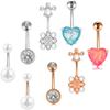 Piercing sexy para el cuerpo europeo y americano circonita acrílico variedad de juego opcional piercing anillo para el ombligo clavo para el ombligo joyería al por mayor