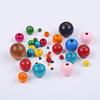 Accesorios Populares de Joyería DIY para Niños Cuentas de Madera de Colores 6-25mm Cuentas de Madera Redondas Pintadas Material de Cuentas Sueltas Fabricante Venta al por Mayor