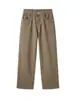 Pantalones de negocios rectos de lujo transfronterizos para hombre APO, corte relajado, estilo "old money", mezcla de algodón y lino, pantalones casuales holgados y versátiles