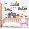 Nuevo MG9143 gatito lindo de dibujos animados en maceta libros plantas verdes dormitorio porche decoración del hogar pegatinas de pared autoadhesivas
