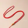 Cordão de Colar Pingente de Jada Cera de Abelha Pingente Trançado Feito à Mão Corda para Pingente Atacado Dourado Areia Acessórios com Mantra das Seis Palavras