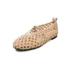 Zuecos de Moda con Diseño Personalizado de 2.5cm Verano 2026 Tejidos de Punta Redonda Planos sin Cordones Zapatos de Abuela para Mujer