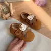 Sapatos de Algodão com Forro de Lã Estilo Coreano Desenho Animado Meninas Gatinho Kt 2025 Novo Outono e Inverno Crianças Forrados com Lã Quentes e Versáteis Sapatos Birkenstock
