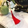 Venta Directa de Fábrica Colgante de Abanico Flor de Ciruelo Perlado Accesorios Hechos a Mano DIY Broche Hanfu Qipao Colgante de Borla Accesorios