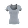Atacado de Roupas Femininas Transfronteiriças Estilo Europeu e Americano Slim Fit Gola U Verão Top Emagrecedor 2025 Novo Cor Sólida Versátil Camiseta para Mulheres