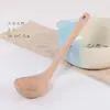 Espátula de madera para saltear madera de haya espátula de madera sin pintar cuchara de madera utensilios de cocina para cocinar espátula para sartén antiadherente mango largo cucharón de sopa juego completo