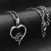 Joyería Transfronteriza Europea y Americana, Collar de Moda con Huella de Patita de Perro, Colgante de Corazón Hueco con Huella de Pie, Suministro Mayorista de Aliexpress