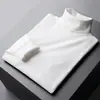 Camiseta Interior de Cuello Alto Rongde Doble Cara Muelle Interno Manga Larga para Hombre Calentador Cepillado Top Cálido Grueso 1688