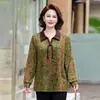 Camiseta de Manga Larga para Mamá Gordita Top Otoño Nuevo Estilo Años 50 60 Ropa para Mujeres de Mediana Edad y Mayores Holgada Talla Extra Camiseta Básica Mujer