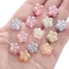 Pluma con Cuentas de Flor de Ciruelo Perlada Plateada UV Acrílica, Doble Agujero, Mariposa, Estrella, Luna, Accesorios para Cadena de Teléfono Móvil Hechos a Mano DIY