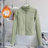 Conjunto de Yoga Forrado de Polar para Mujer, Chaqueta de Cuello Alto con Cremallera Ajustada, Calidez que Mantiene la Temperatura, Conjunto Deportivo para Correr Pilates Otoño Invierno