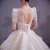 Vestido de Novia con Diseño de Cielo Estrellado, Nuevo Estilo Otoño 2026, Sencillo y Elegante con Cola Larga, Corte Delgado Estilo Hepburn, Disponible en Tiendas Físicas