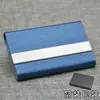 Porta-cartões de visita masculino de grande capacidade, caixa de cartões portátil, caixa criativa simples para armazenamento de cartões de visita, gravação gratuita, metal