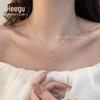 Xi Gu D0650 S925 Colar de Prata Lua Feminino Estilo Coreano Elegante Diamante-incrustado Clavícula Corrente Design de Nicho Pescoço Corrente