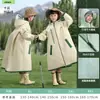 Impermeable infantil para niños y niñas, estilo largo, impermeable de cuerpo completo, a prueba de lluvia, con espacio para mochila, poncho portátil para uso escolar