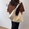 Bolso grande de lona para mujer, para uso diario, nuevo, casual, versátil, color de contraste, bolso de hombro, moda, simple, bolso de axila
