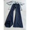 Calça Casual Retrô Corte Diagonal Estilo Americano Masculina Outono Estilo Preguiçoso Calça de Perna Larga Caimento Calça de Perna Reta Calça de Corte Curvo Micro Flare