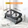 Suporte de Tigela para Pet com Proteção de Pescoço Ajustável Transfronteiriço, Suporte Duplo de Aço Inoxidável Anti-Tombamento para Alimentação de Gatos e Cachorros, Tigela para Cachorro Removível e Lavável