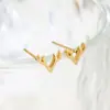 Pendientes de acero de titanio con diseño simple europeo y americano, pendientes de acero de titanio con personalidad de moda femenina, viento frío, Joker, venta al por mayor