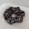 Scrunchie Floral com Bolinhas Estilo Coreano para Mulheres, Acessório de Cabelo Vintage Estilo Mori, Elástico de Cabelo de Alta Qualidade, Corda para Coque, Ornamento de Cabelo Versátil