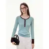 Top de punto estilo francés, sofisticado y de corte ajustado para mujer, perfecto como capa interior para otoño e invierno, de manga larga, estilo jersey, favorecedor y elegante