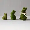 Musgo de terciopelo corto de imitación Conejo de Pascua adornos pequeños para escritorio de sala de estar decoraciones lindas Conejo de Pascua