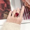 Outono e inverno novo Zhuang Shengsheng jóias cobre banhado a ouro denier azul cristal afiado personalidade anel feminino pedra principal 18*20