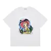 Roupas de Verão 2025 Transfronteiriças Camiseta Solta de Manga Curta com Estampa do Logo Casa Casablanca para Homens e Mulheres, Algodão Puro de Peso Pesado