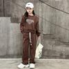 Conjunto de Outono para Meninas Novo Estilo Coreano Bonito Celebridade da Internet Moda Esportiva Ocidental para Primavera e Outono Conjunto de Duas Peças